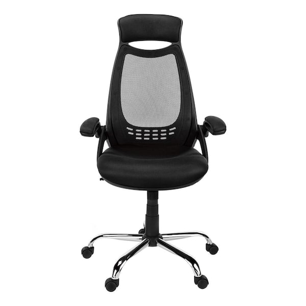 Monarch Specialties Black Red Fabric Office Chair