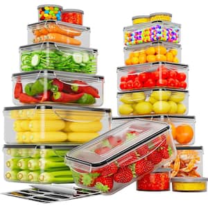 36-Pcs. Food Storage Containers: Airtight Lid, Leakproof Plastic Containers with Labels & Pen, BPA Free!