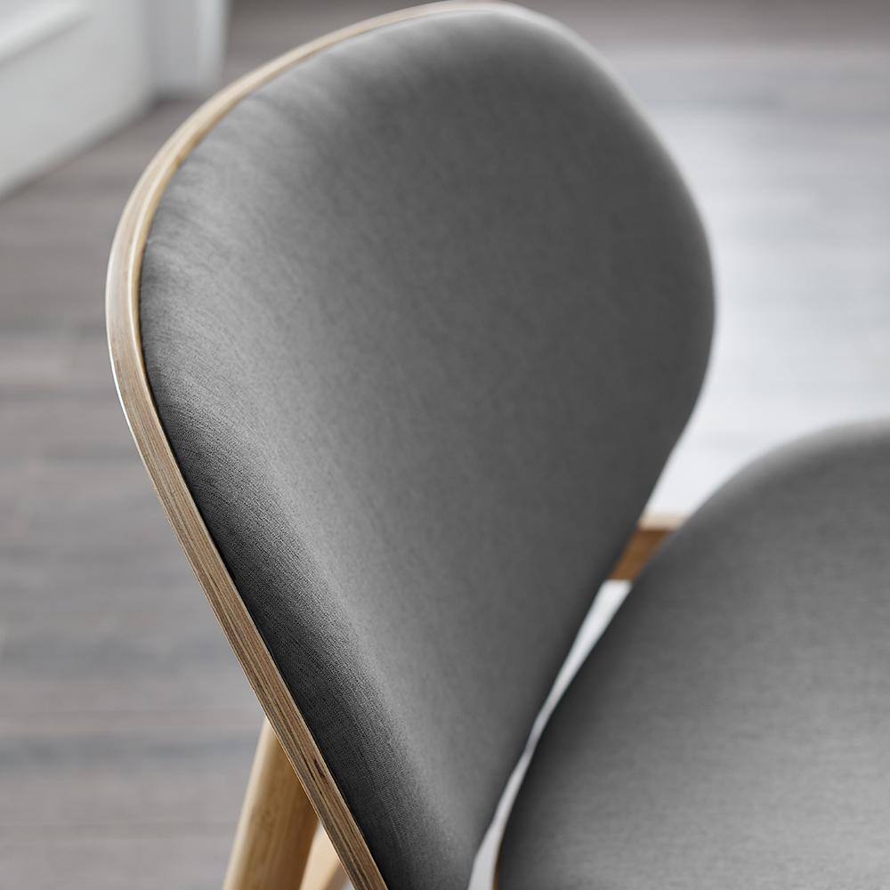 Gray Velvet Lounge Chair with Bamboo Frame