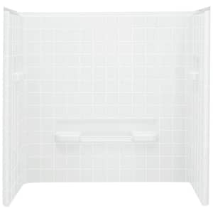 All Pro 60 in. x 31-1/2 in. x 59 in. 3-Piece Direct-to-Stud Tub Surround in White