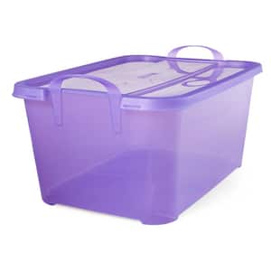 Purple Stackable Closet and Storage Box 55 Qt. Containers (6-Pack)