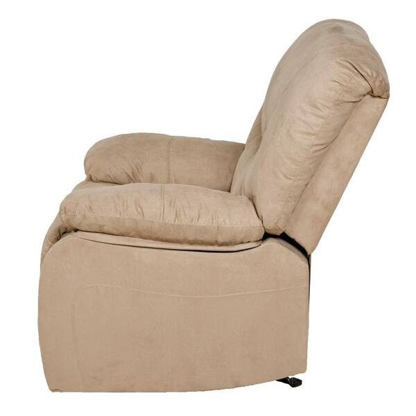 Relaxzen 36 In Width Big And Tall Beige Microfiber Recliner 60 701508 The Home Depot