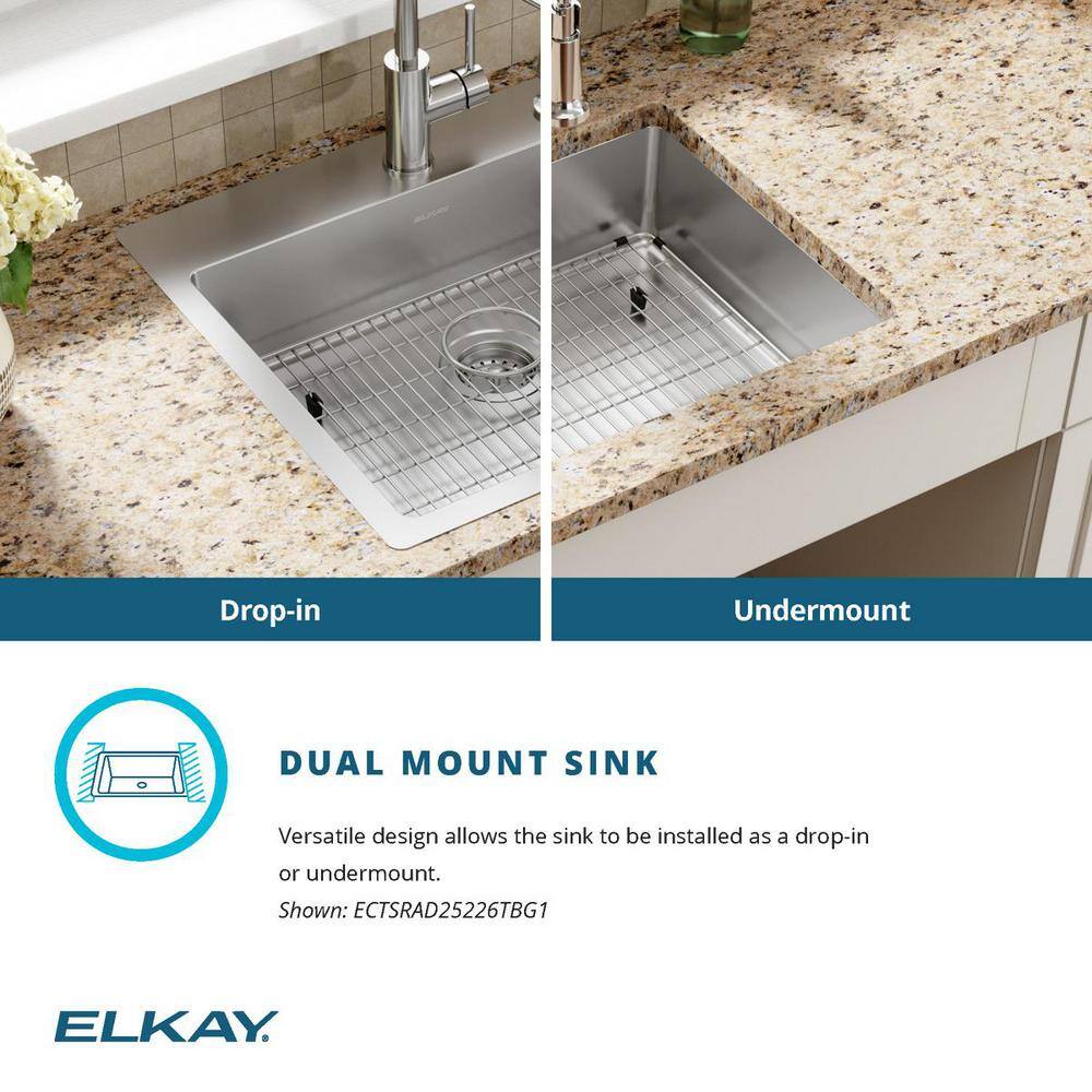 25" Satin Stainless Steel Single Bowl Drop-In Kitchen Sink