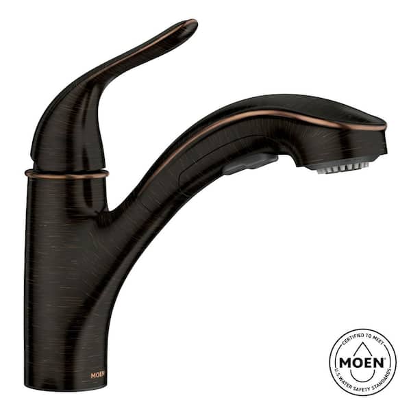 Brecklyn Single-Handle Pull-Out Sprayer Kitchen Faucet with Power Clean in Mediterranean Bronze