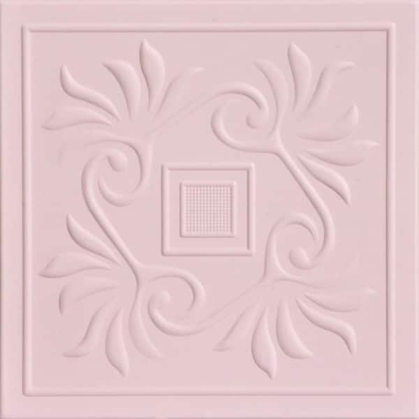 A La Maison Ceilings Cockatoos Powder Blush 1.6 ft. x 1.6 ft. Decorative Foam Glue Up Ceiling Tile (21.6 sq. ft./Case)