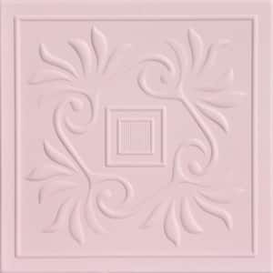 Cockatoos Powder Blush 1.6 ft. x 1.6 ft. Decorative Foam Glue Up Ceiling Tile (21.6 sq. ft./Case)
