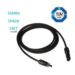 10 ft. 10 AWG Solar Panel Extension Cable with Male and Female Connectors
