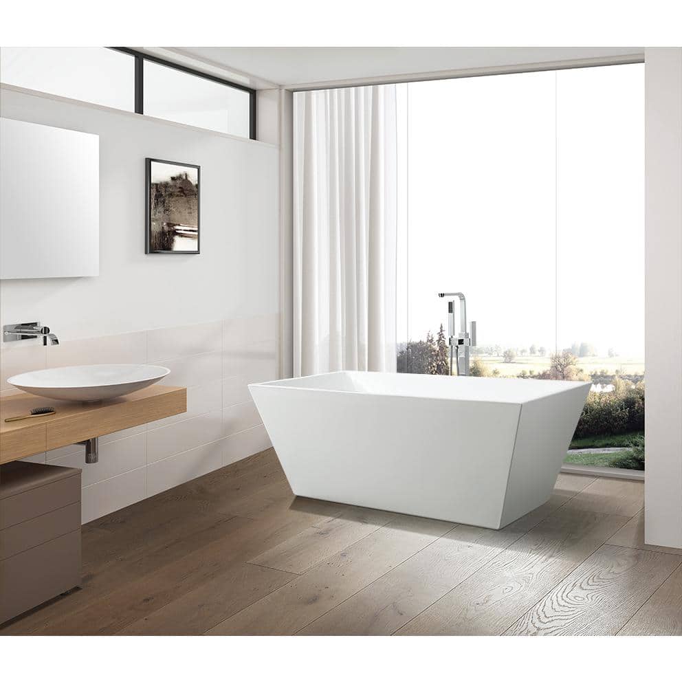 Pure White 67" Acrylic Freestanding Bathtub