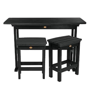 Lehigh Black 3-Piece Plastic Rectangular Counter Height Outdoor Dining Set