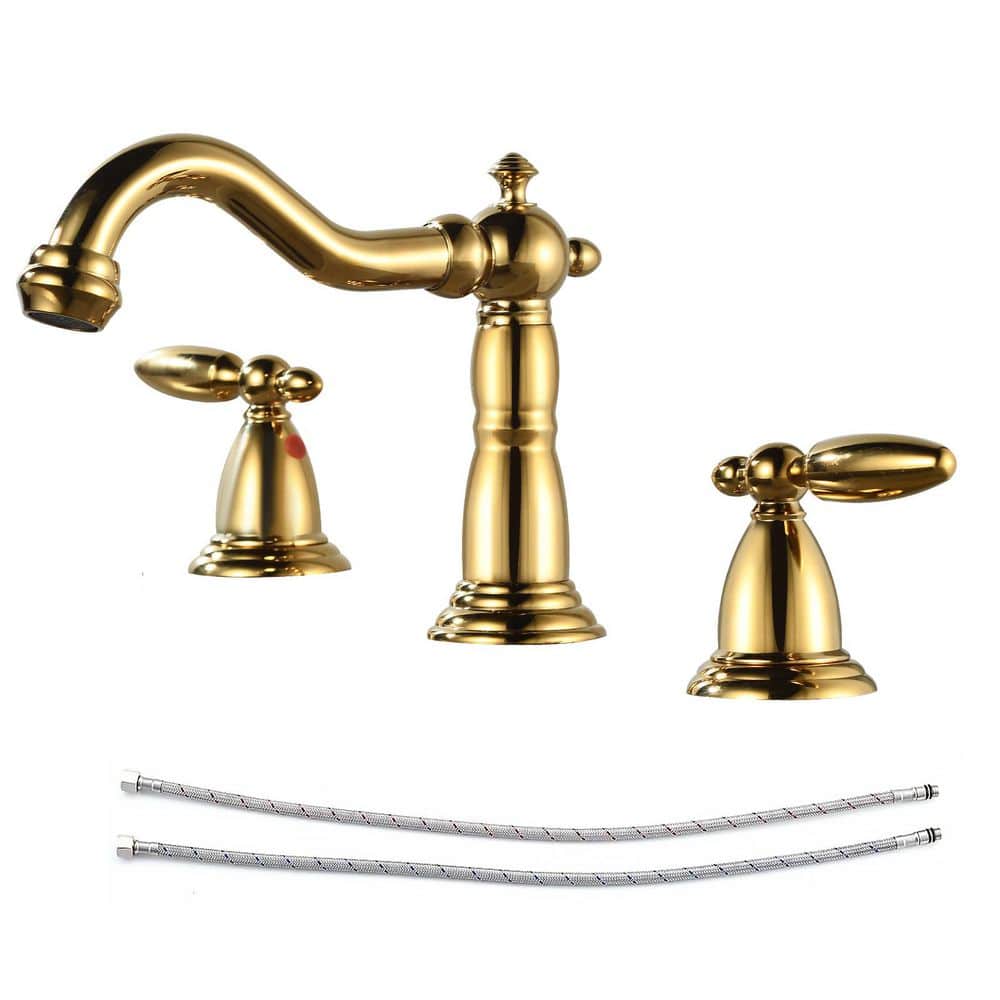 Double handle 8 in. Widespread Bathroom Faucet 3 Hole Bathroom Sink Faucet 