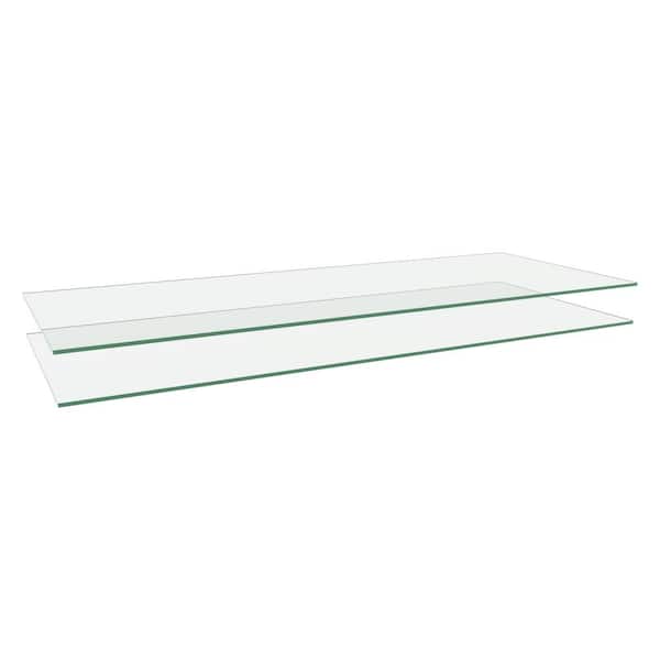 J COLLECTION 36 in. Glass Shelf (2-Pack) - Clear