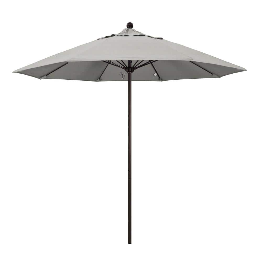 9 ft. Bronze Aluminum Commercial Market Patio Umbrella with Fiberglass Ribs and Push Lift in Granite Sunbrella price history on PriceWatchPro