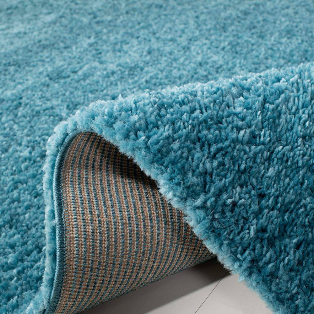 Turquoise 8' x 10' Rectangular Shag Area Rug