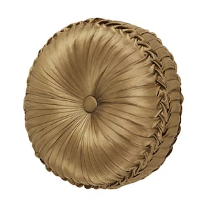 Reilly Bronze Polyester Tufted Round 15" Decorative Throw Pillow
