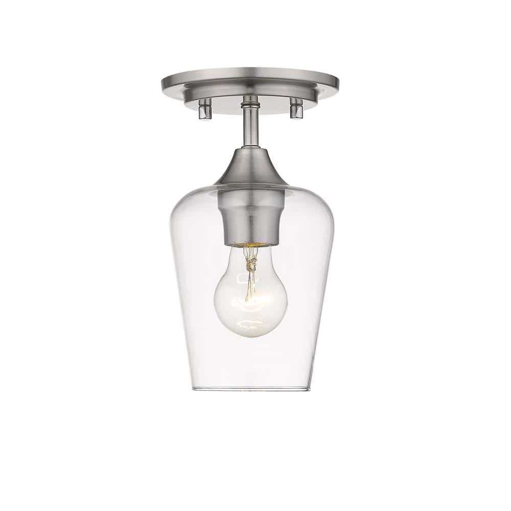 Joliet Brushed Nickel 9.5" Contemporary Flush Mount Ceiling Light