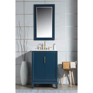 Elizabeth Collection 24 in. Bath Vanity in Monarch Blue With Vanity Top in Carrara White Marble - Vanity Only