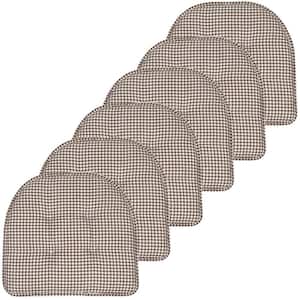 Brown, Houndstooth Stitch Memory Foam U-Shaped 16 in. x 16 in. Non-Slip Indoor/Outdoor Chair Seat Cushion (12-Pack)