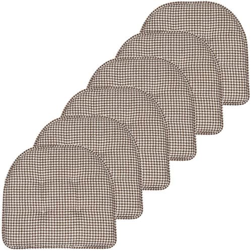Brown, Houndstooth Stitch Memory Foam U-Shaped 16 x 16 Non