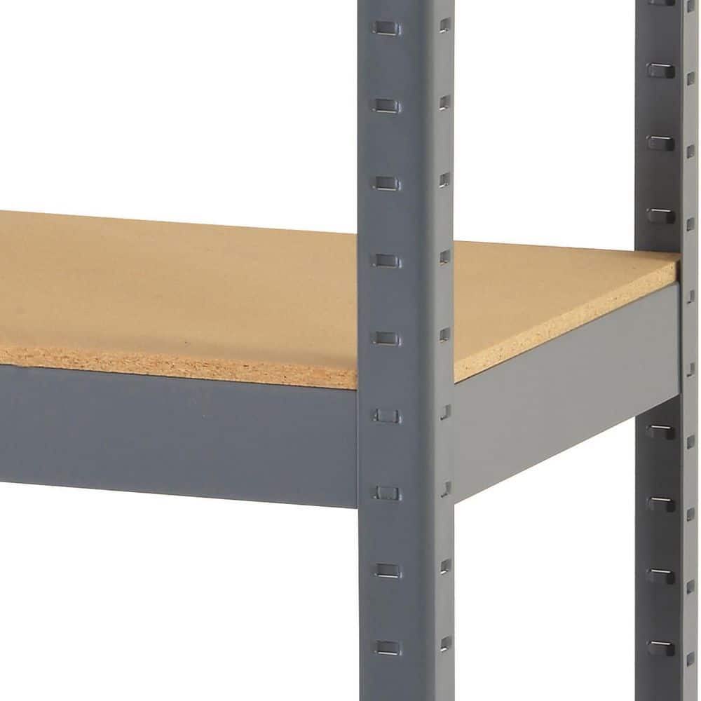 36'' Gray Steel Adjustable 4-Shelf Storage Rack