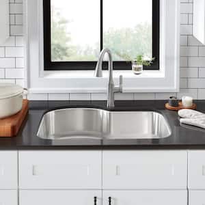 Undermount 18-Gauge Stainless Steel 32 in. 0-Hole Euro Style Single Bowl Kitchen Sink