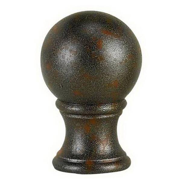 CAL Lighting 1.38 in. Brown Ball Metal Cast Lamp Finial-DISCONTINUED