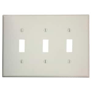 Almond 3-Gang Toggle Wall Plate (1-Pack)