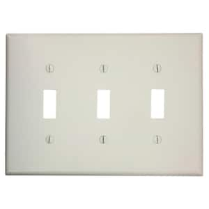 3-Gang Light Almond Toggle Plastic Midway/Midsize Wall Plate (1-Pack) 80511-T