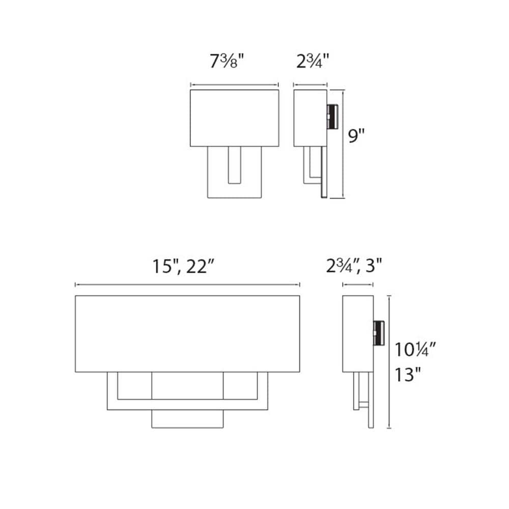 Manhattan Transitional 22" LED Dimmable Wall Sconce in Brushed Bronze