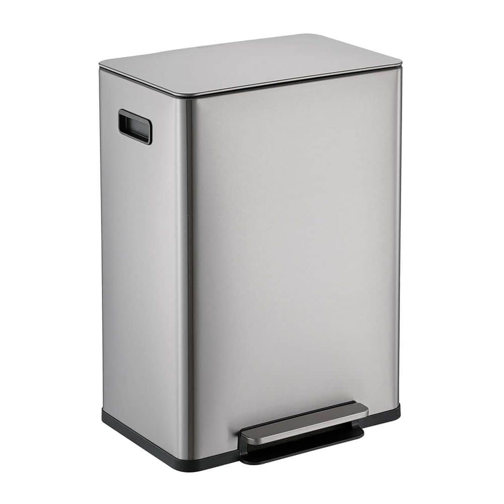 SIMPLI-MAGIC 16 Gallon Infinity Edge Step-On Kitchen Trash Can