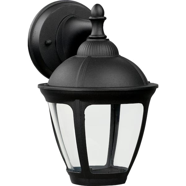 Hampton Bay Dawson Black Outdoor, Black Outdoor Integrated Led Wall Lantern Sconce 2 Pack