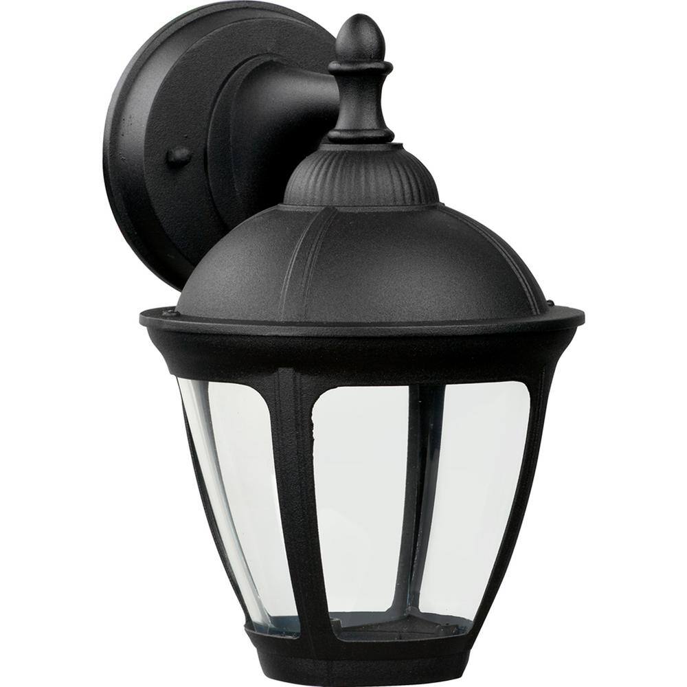 Hampton Bay Dawson 9.25 in. Black Integrated LED Outdoor Wall