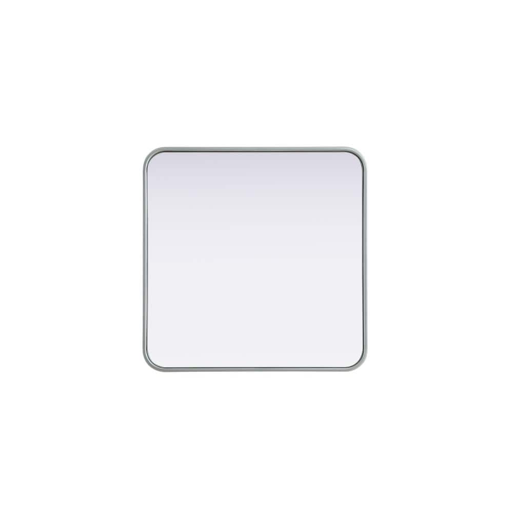 Timeless Home Silver 24 in. W x 24 in. H Contour Wall Mirror