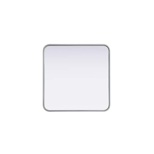 Unbranded Timeless Home Silver 24 in. W x 24 in. H Contour Wall Mirror