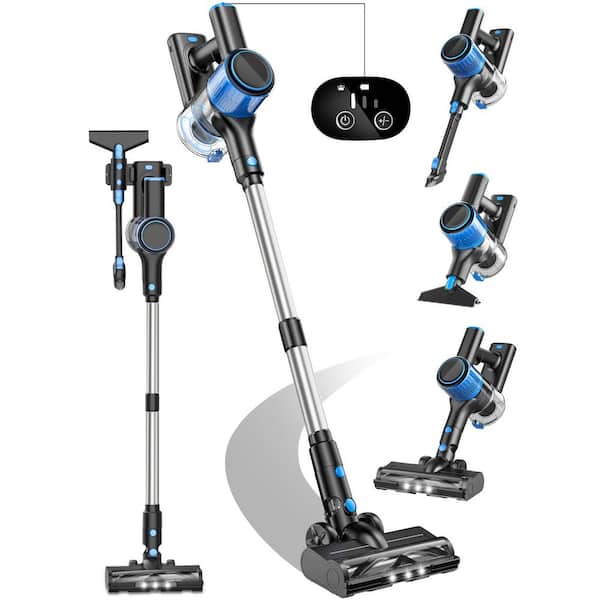 6 in 1 Bagless Stick Vacuum with HEPA Filter, 30 kPa Suction, Max to 45 Mins Runtime Battery, 1.5 L