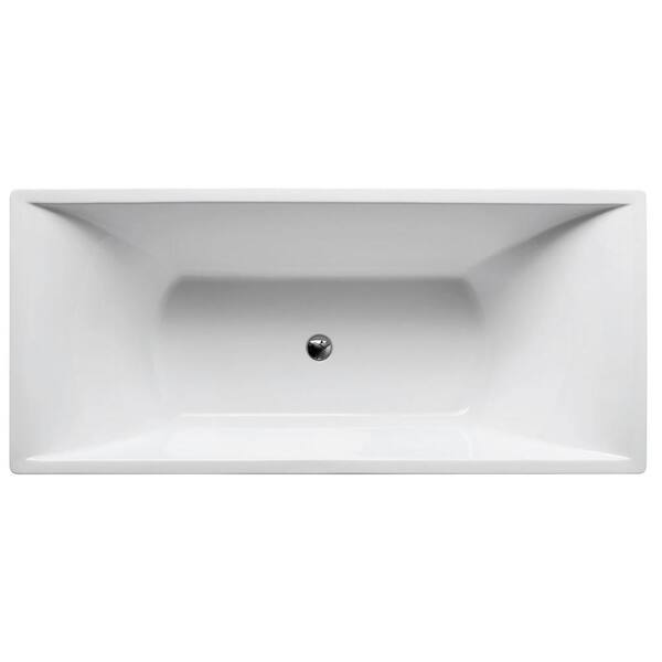 Virtu USA Serenity 5.9 ft. Center Drain Soaking Tub in White