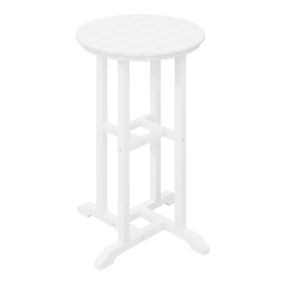 Laguna 24 in. Round Outdoor Dining HDPE Plastic Counter Height Bistro Table in White price history on PriceWatchPro