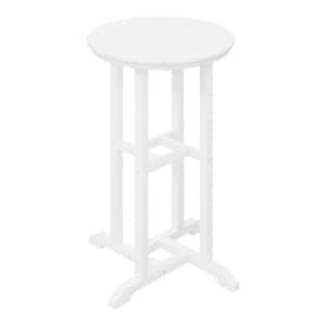 Laguna 24 in. Round Outdoor Dinining HDPE Plastic Counter Height Bistro Table in White