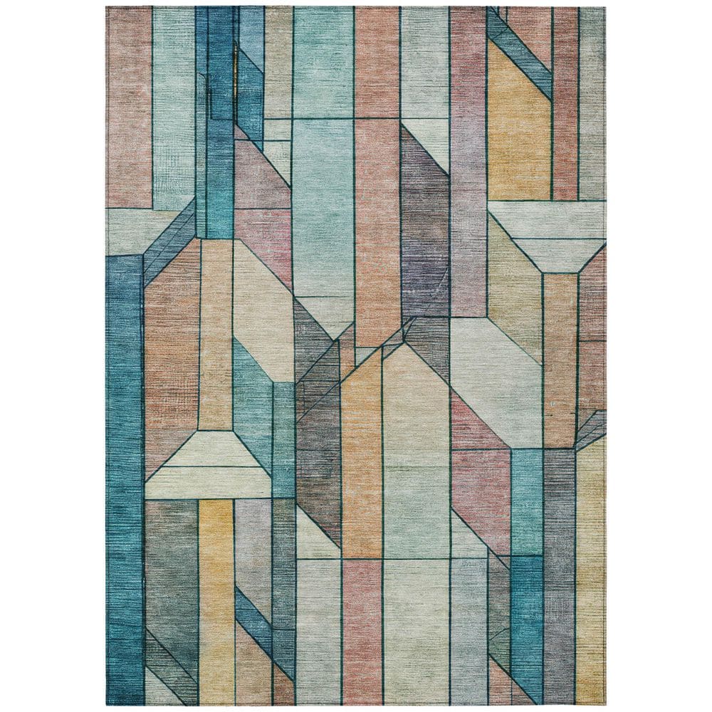 Chantille Machine Washable Indoor/Outdoor Abstract ACN2867 Teal 3 ft. x 5 ft. Area Rug price history on PriceWatchPro