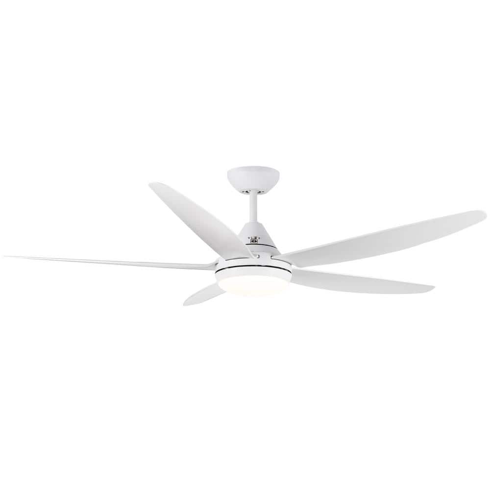 PUDO 56 in. Integrated LED Indoor White Ceiling Fan Lighting with