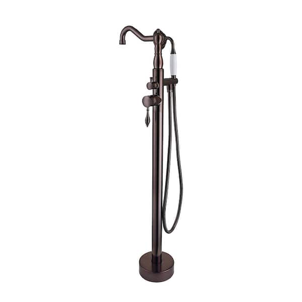 Maincraft Classical Single-Handle Freestanding Tub Faucet with Hand Shower in Oil Rubbed Bronze