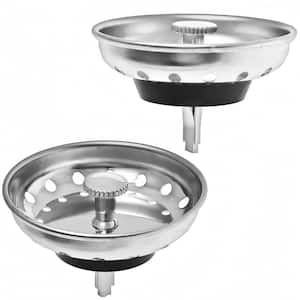 2 in. H x 3.3 in. W x 3.3 in. D Stainless Steel Sink Strainer and Stopper Combo Basket for Drain Replacement (2-Pack)