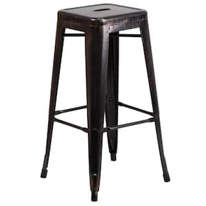 30 in. Black and Antique Gold Bar Stool