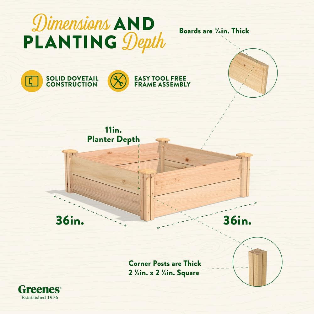 Natural Cedar Wood Outdoor Raised Garden Bed
