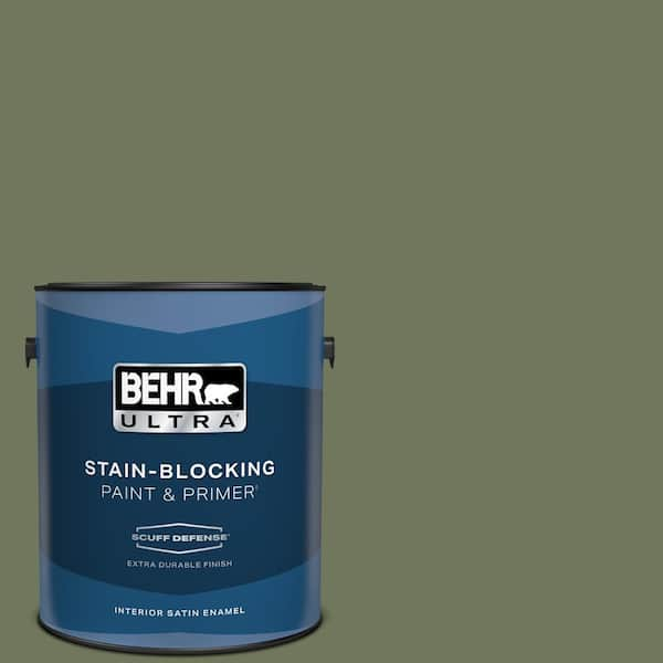 BEHR ULTRA 1 gal. #420F-6 Egyptian Nile Extra Durable Satin Enamel Interior Paint & Primer