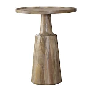 20 in. Natural Round Wood Accent Table