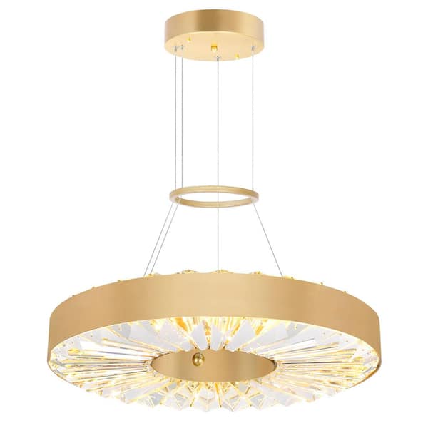 CWI Lighting Bjoux 1 Light Integrated LED Chandelier With Sun Gold Finish