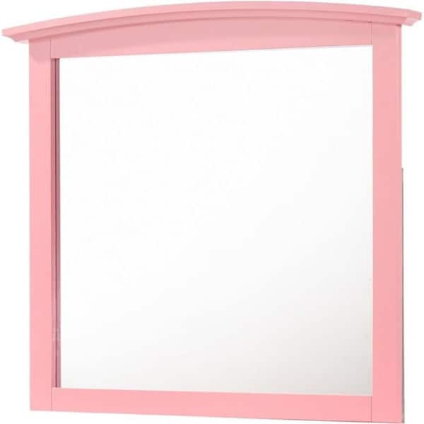 HOME IMPORTS EMPORIUM Pink 38 in. W x 3 in. H Rectangle Framed Mirror