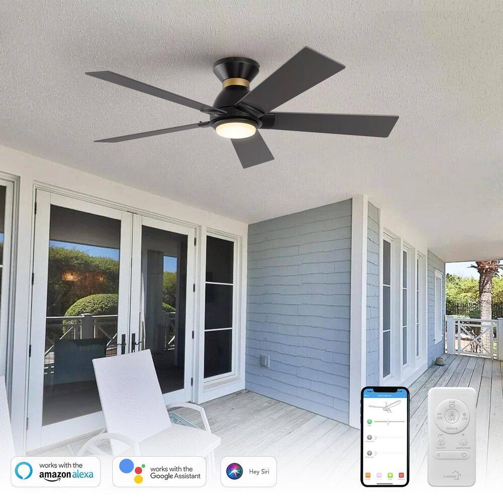 Aspen 48 in. Dimmable LED Indoor/Outdoor Black Smart Ceiling Fan with Light and Remote, Works with Alexa/Google Home price history on PriceWatchPro