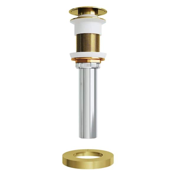 Vessel Bathroom Sink Pop-Up Drain and Mounting Ring in Matte Gold