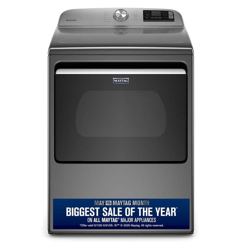 7.4 cu. ft. 240-Volt Metallic Slate Smart Capable Electric Dryer with Hamper Door and Advanced Moisture Sensing